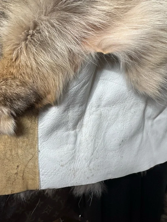 Lux Genuine Fox Fur & White Leather Vintage Jacket - Picture 13 of 16